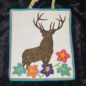 Vintage Nes Perce beaded flat bag